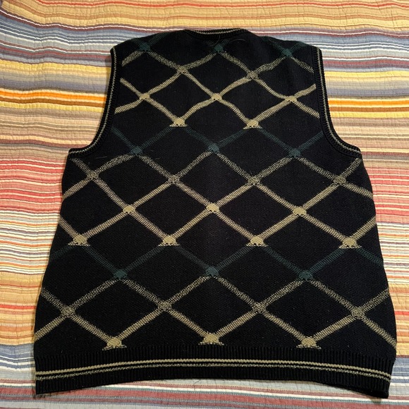 Jantzen Classics Mens Argyle V Neck Button Front Sweater Vest XL Acrylic - Picture 3 of 6